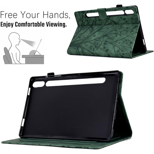 Étui pour Galaxy Tab S8/S7 de 11&nbsp;po de Samsung, étui-support à rabat en cuir PU de qualité supérieure avec [ fente] [porte-stylet] [auto