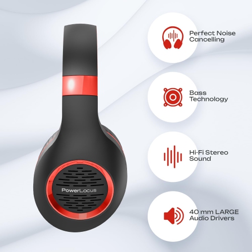 Bluetooth Headphones Over-Ear, Headphones, Hi-Fi Stereo Deep B, Soft Earmuffs Foldable Headphone
