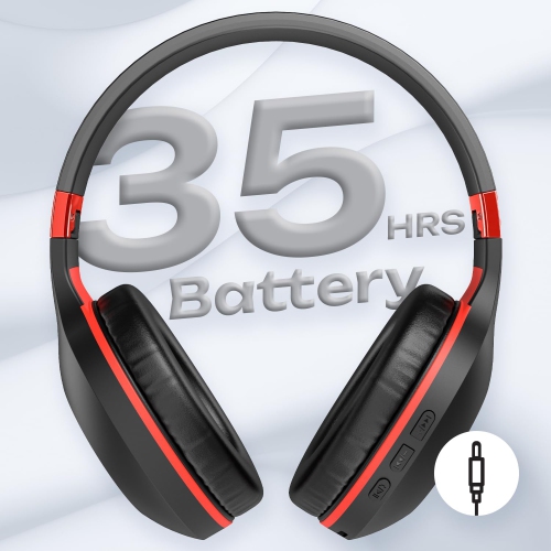 Bluetooth Headphones Over-Ear, Headphones, Hi-Fi Stereo Deep B, Soft Earmuffs Foldable Headphone