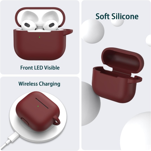 Case Cover for Airpod 3rd Gen with Cleaner Kit and Earbuds Hook Cover, Soft Silicone Protective Case