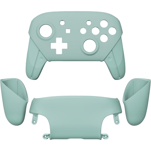 Light Cyan Faceplate Backplate Handles for Nintendo Switch Pro Controller, DIY Replacement Hand Grip