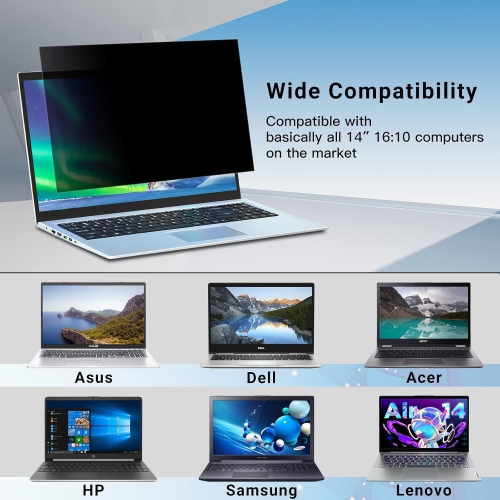 Laptop Privacy Screen 14 Inch, Privacy Screen 16 10 Compatible with Lenovo/HP/Envy/Dell/Acer/Asus/Thinkpad,16:10 Aspect