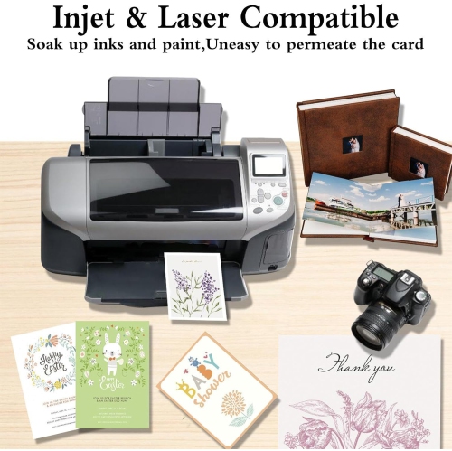 5 x 7 Blank White Stock Thick Paper - 90lb Flat s Stock Printer Paper for Make Your Own DIY