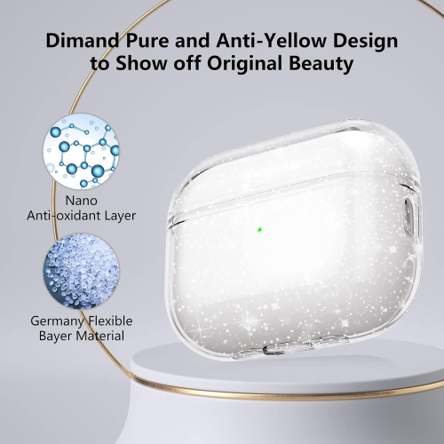 Pour les AirPods Pro 2 Étui transparent, Étui souple en TPUR transparent pour AirPods Pro 2ᵉ Generation Cover 2022, Plein