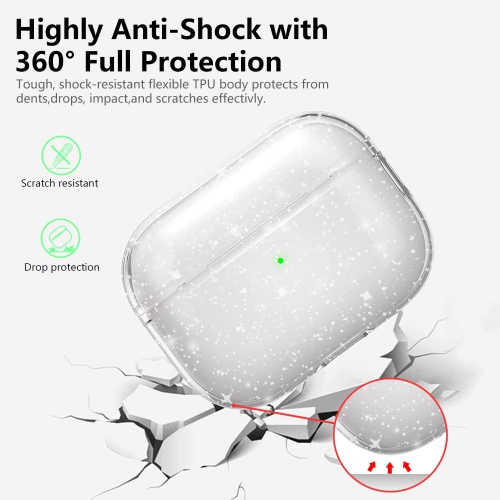 Pour les AirPods Pro 2 Étui transparent, Étui souple en TPUR transparent pour AirPods Pro 2ᵉ Generation Cover 2022, Plein