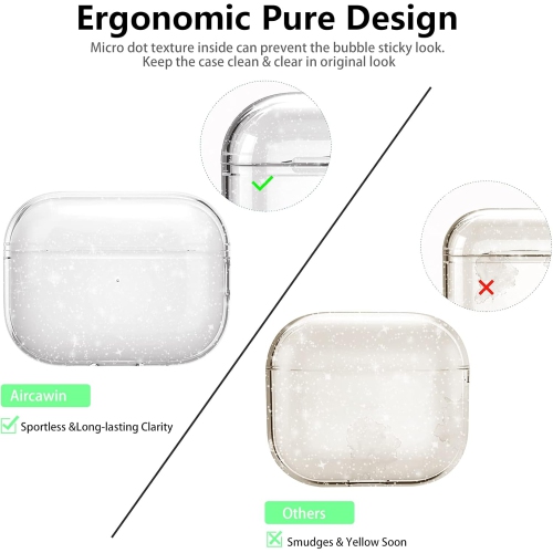 Pour les AirPods Pro 2 Étui transparent, Étui souple en TPUR transparent pour AirPods Pro 2ᵉ Generation Cover 2022, Plein