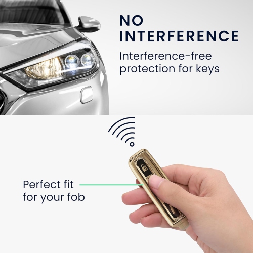 Key Cover Compatible with Volvo 4-Button car Key Keyless Go - Car Key Fob Case Protector - Black/Gold