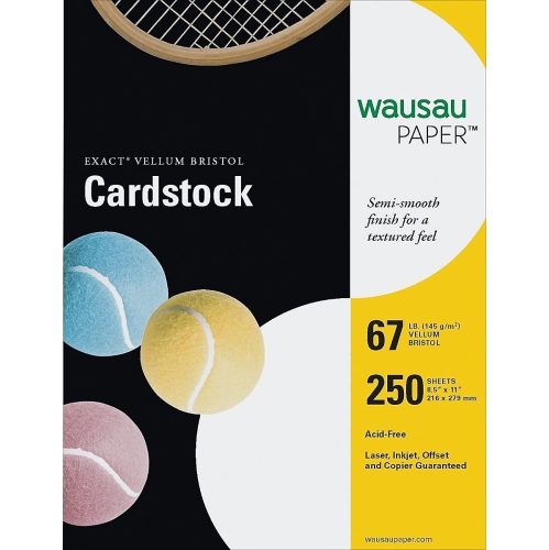 Neenah Exact Vellum Bristol, 67 lb, 8.5 x 11 Inches, 250 Sheets, White, 94 Brightness