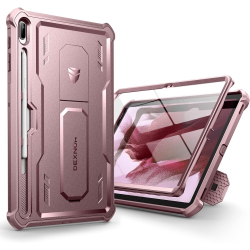 DEXNOR  for Samsung Galaxy Tab S7 Fe Case, [Built In Screen Protector And Kickstand] Heavy Duty Military Grade