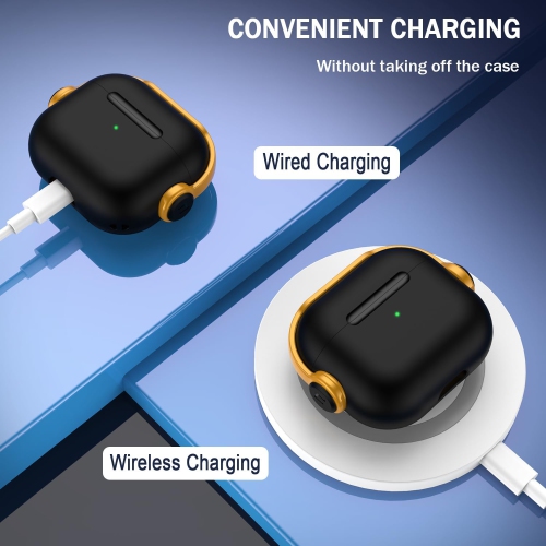 Case Compatible with Airpod 3rd Generation with Lock, Protective Hard Case Cover with Kit for Airpod 3