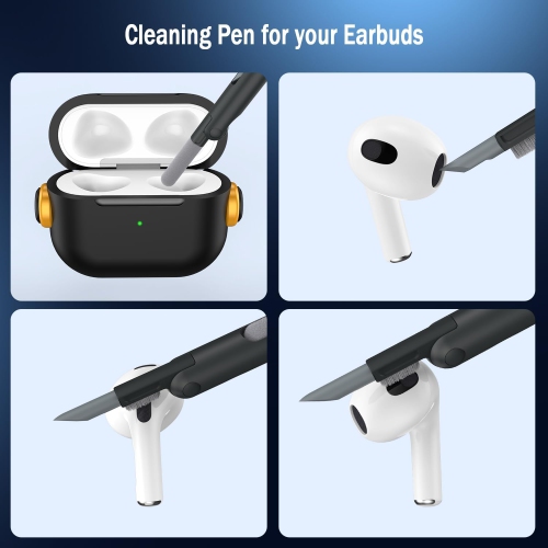 Case Compatible with Airpod 3rd Generation with Lock, Protective Hard Case Cover with Kit for Airpod 3