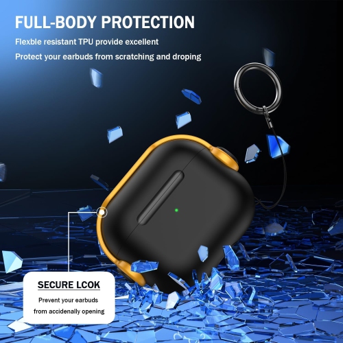 Case Compatible with Airpod 3rd Generation with Lock, Protective Hard Case Cover with Kit for Airpod 3