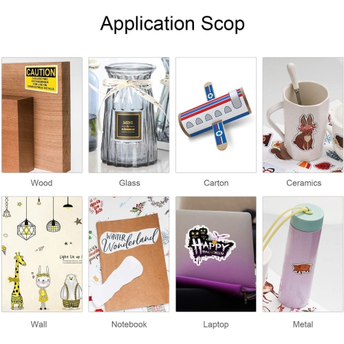 Glossy Sticker Paper for Inkjet Printer, Printable Vinyl Sticker Paper Waterproof for Laser & Inkjet Printer, 8.5" x