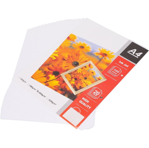 20Pcs Inkjet Gloss Photo Paper, A4 Size Matte Photo Paper Instant Dry and Water-Resistant for Inkjet Printer, Posters,