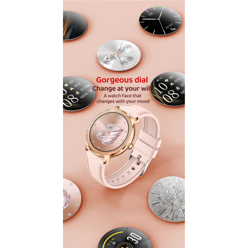 ISPEKTRUM Aurora GT50 Smart Watch Women, 1.32" HD Screen Bluetooth Calls & Text, Multiple Sports Mode Fitness Tracker Heart Rate & BP Monitor