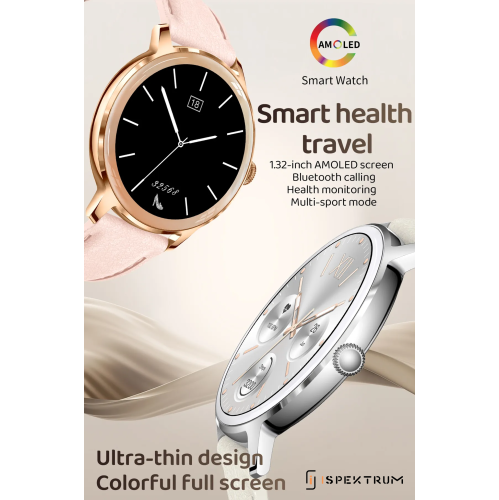 ISPEKTRUM Aurora GT50 Smart Watch Women, 1.32" HD Screen Bluetooth Calls & Text, Multiple Sports Mode Fitness Tracker Heart Rate & BP Monitor