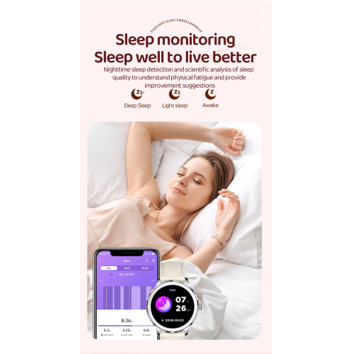 ISPEKTRUM Aurora GT50 Smart Watch Women, 1.32" HD Screen Bluetooth Calls & Text, Multiple Sports Mode Fitness Tracker Heart Rate & BP Monitor