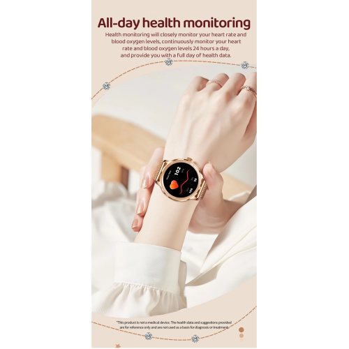 ISPEKTRUM Aurora GT50 Smart Watch Women, 1.32" HD Screen Bluetooth Calls & Text, Multiple Sports Mode Fitness Tracker Heart Rate & BP Monitor