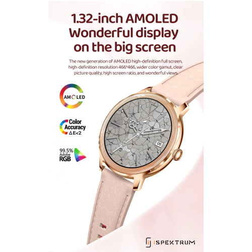 ISPEKTRUM Aurora GT50 Smart Watch Women, 1.32" HD Screen Bluetooth Calls & Text