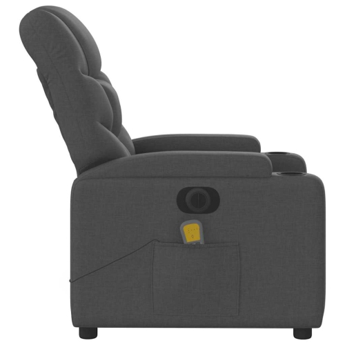 Fauteuil de massage inclinable électrique vidaXL Tissu gris foncé
