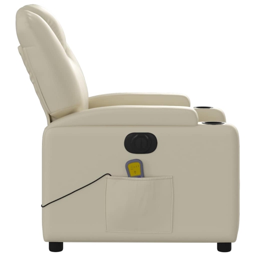 Fauteuil de massage électrique inclinable vidaXL en similicuir crème