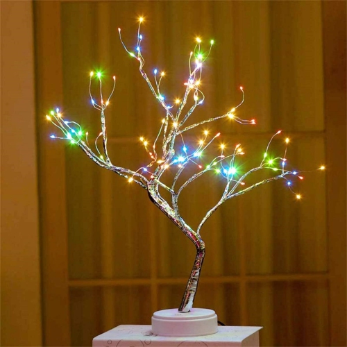 20" 108 LED Tabletop Bonsai Tree Light, Sparkly Fairy Spirit Tree Lights, Battery/USB Operated, DIY Artificial Tree Lamp for Bedroom Desktop