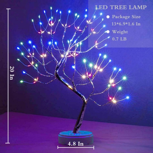 20" 108 LED Tabletop Bonsai Tree Light, Sparkly Fairy Spirit Tree Lights, Battery/USB Operated, DIY Artificial Tree Lamp for Bedroom Desktop