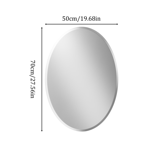 UNHO  20X28 Inch Oval Modern Luxury Frameless Mirror Bathroom Mirror Wall Mounted Beveled Edge Mirror Decor for Living Room Entryway Vertically Or