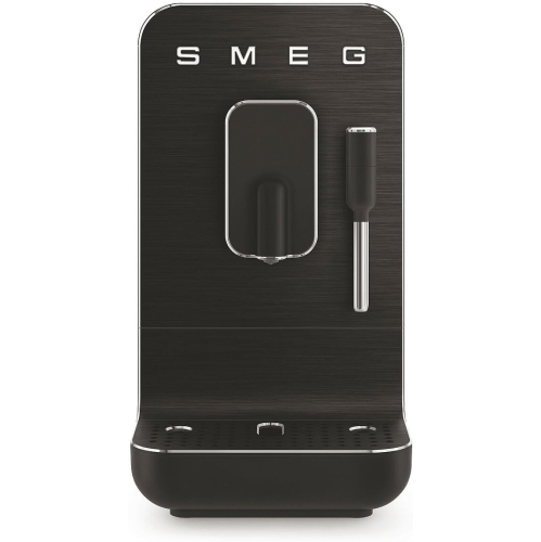 Smeg Super Automatic Espresso Machine with Steam Wand, Full Black #BCC02FBMUS - Open Box