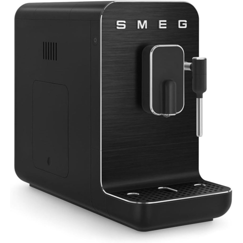 Smeg Super Automatic Espresso Machine with Steam Wand, Full Black #BCC02FBMUS - Open Box