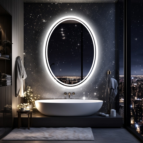 20x28 Inch Oval Wall Mount LED Illuminated Bathroom Backlit Mirror Makeup Shaving Mirror with 3 Lights Memory Function Touch Button Anti-fog