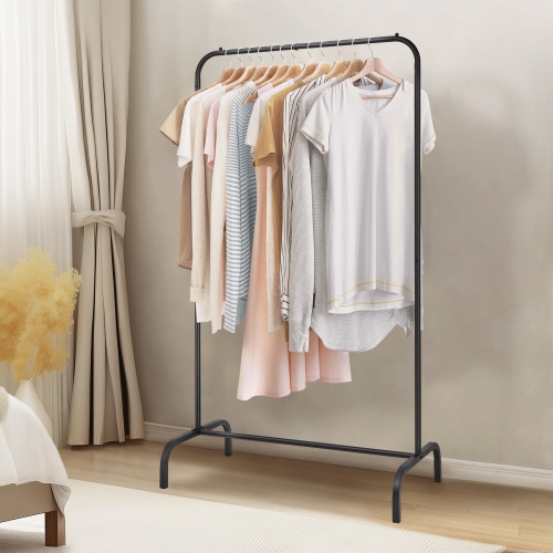 Support à vêtements portatif, support à vêtements multifonction à une tige pour suspendre des vêtements, noir
