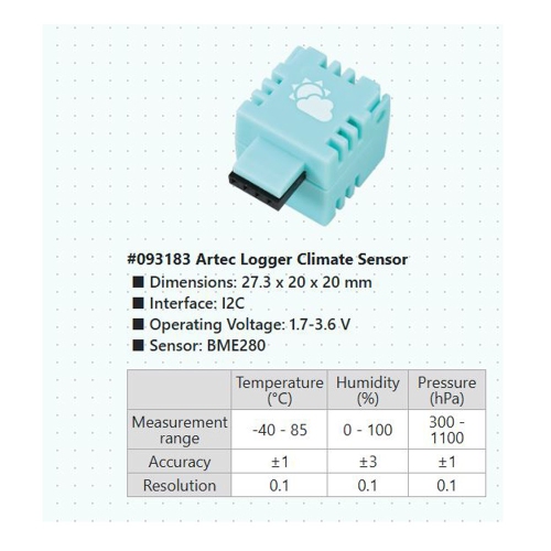 Climate Sensor for Artec Logger Wireless Data Logger, Measure temperature, Atmospheric Pressure and Humidity - Easy and Real Scientific Experiments