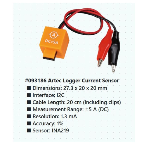 Current Sensor for Artec Logger Educational Wireless Data Logger Accessory - Study Principles of Electricity - Easy and Real Scientific Experiments