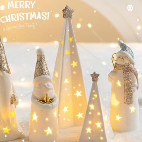 1-pcs Ceramic Houses and Villages Christmas Decorations Lndoor White Christmas Village Houses Ceramic Houses and Villages,White Ceramic Christmas