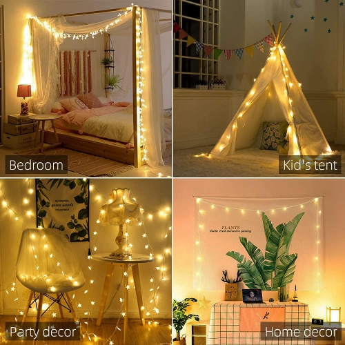 Star String Lights 10Ft 20 LED Fairy Lights Battery Operated Waterproof Indoor Outdoor Twinkle Christmas Lights