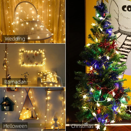 Star String Lights 10Ft 20 LED Fairy Lights Battery Operated Waterproof Indoor Outdoor Twinkle Christmas Lights