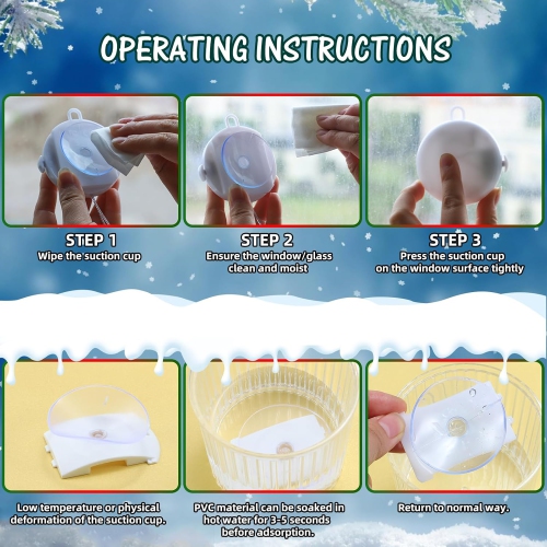 Christmas Window Decorations,4PCS Christmas Window Lights Battery Powered Indoor Lights with Suction Cup,Timer for New Year,Home,Party（Jingle Bell