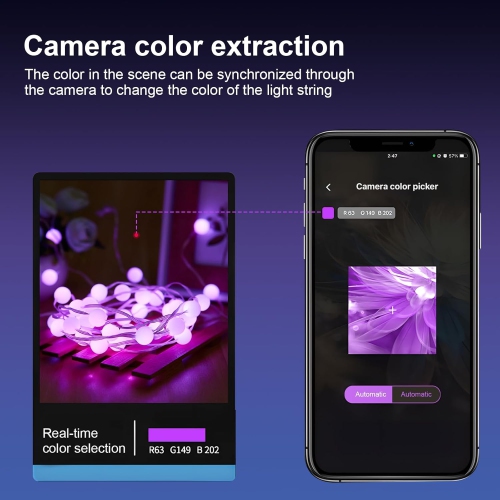 Color Changing Globe String Lights, 33ft Smart Fairy String Lights with APP Control, Mini Ball LED Twinkle Lights Hanging