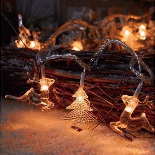 LED Christmas Lights String Snow elk Christmas Tree String Lights Christmas Decorated Small Colored Flashing Lights