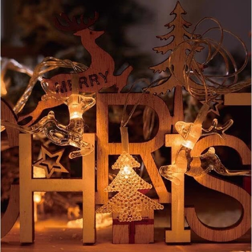 LED Christmas Lights String Snow elk Christmas Tree String Lights Christmas Decorated Small Colored Flashing Lights