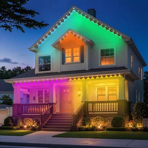 Permanent Outdoor Lights Pro, 100ft with 72 RGB LED Lights for Daily and Accent Lighting, IP65 Waterproof Eaves String Lights with App & Remote,Smart