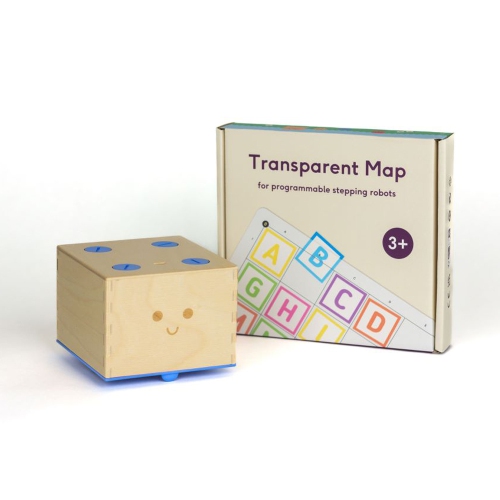 Robot de programmation Cubetto de Primo avec ensemble de tapis transparent 6 x 6 - Ensemble de jeu sans écran éducatif et robot de programmation STIM