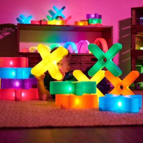 TTS Glow Crosses Large - 12 outils sensoriels éducatifs pour l'apprentissage de la petite enfance | Parfait pour le matériel éducatif