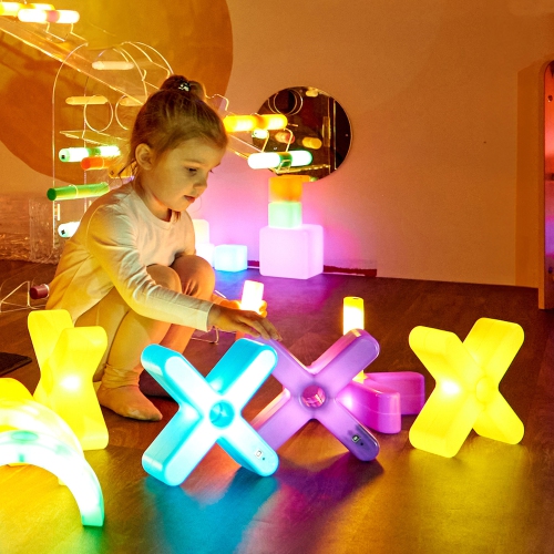 TTS Glow Crosses Large - 12 outils sensoriels éducatifs pour l'apprentissage de la petite enfance | Parfait pour le matériel éducatif