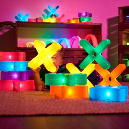 TTS Glow Crosses Large - 12 outils sensoriels éducatifs pour l'apprentissage de la petite enfance | Parfait pour le matériel éducatif