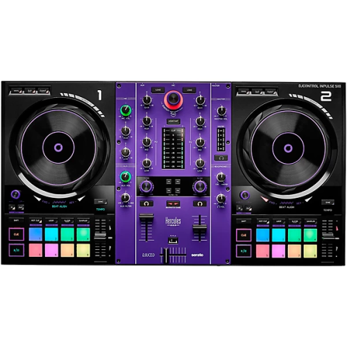 Contrôleur DJ USB 2 platines DJControl Inpulse 500 Purple Edition d'Hercules avec DJ/DJUCED Serato