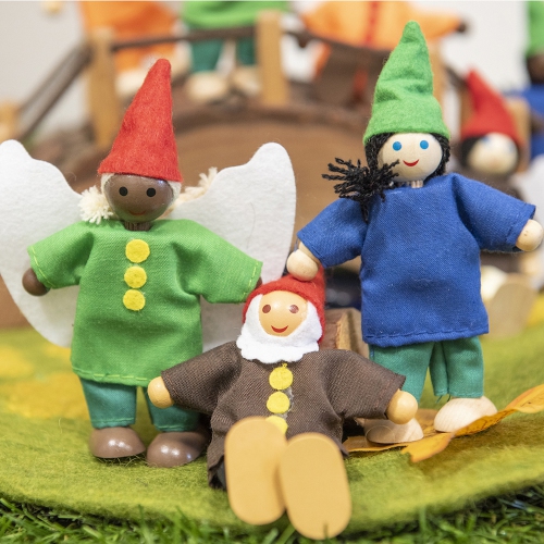 TTS Small World Woodland Elves and Fairies Miniature - 10pcs, Classroom Wooden Figurines Perfect for Storytelling, Home and Bedroom Decor