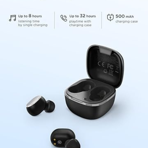 True Wireless Earbuds 2, Bluetooth Stereo Earphones Deep Bass Noise Cancellation with USB-C Charging Case for Calling, Gaming, Running - 32-Hour
