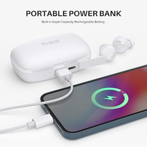 2022 Wireless Earbuds, Tribit 150H Playtime Bluetooth 5.2 IPX8 Waterproof Wireless Earbuds Deep Bass Call Noise Reduction Bluetooth Earbuds Touch